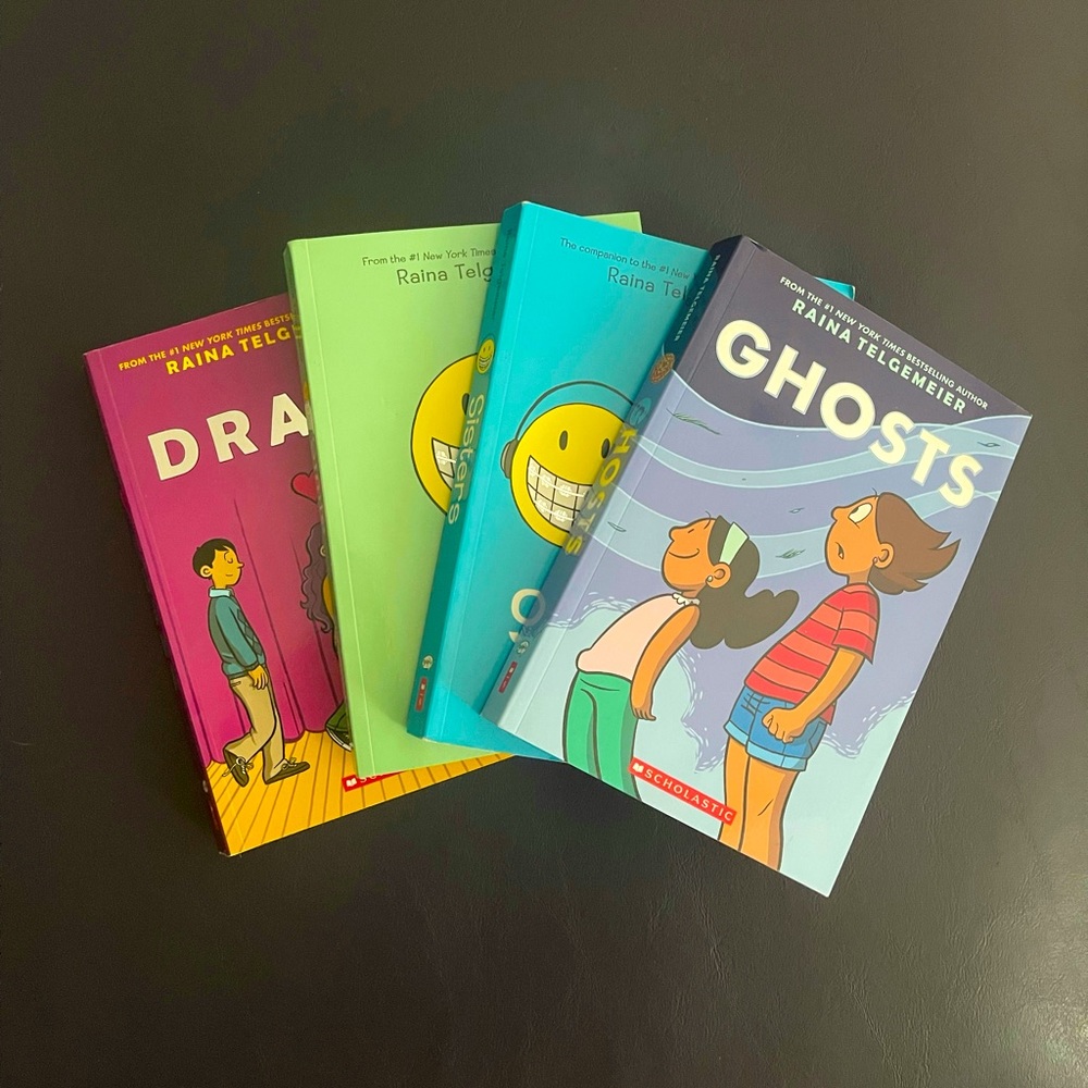 Set of four Raina Telgemeier graphic novels